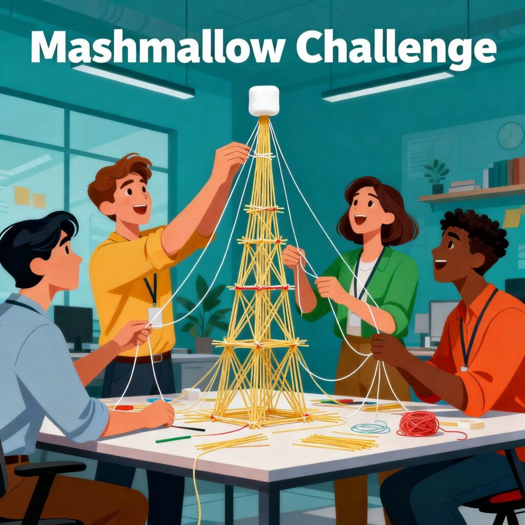 Cohésion : Mashmallow challenge - Image mise en avant